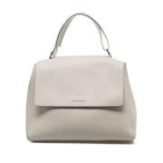 Beige Leren Handtas Sveva Soft Orciani , Beige , Dames