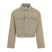 Neutrale Denim Jack Oversized Fit Acne Studios , Beige , Dames