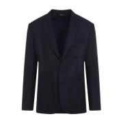 Blauwe Wollen Jas Brioni , Blue , Heren