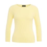 Luxe Angora Geel Gebreid Aw24 Roberto Collina , Yellow , Dames