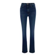 High Waisted Rascal Sneak Jeans Mother , Blue , Dames