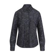 Grijze Shirt Damesmode Giorgio Armani , Blue , Dames