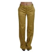 Gouden Katoenen Mid Waist Damesbroek Just Cavalli , Yellow , Dames