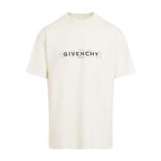 Wit Grafisch Logo T-Shirt Givenchy , Beige , Heren