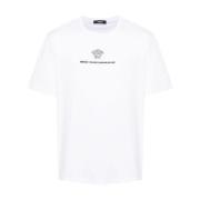 Jersey katoenen T-shirt met Medusa borduurwerk Versace , White , Heren