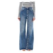 Vintage Blue Wide-Leg Denim Jeans Jean Paul Gaultier , Blue , Dames