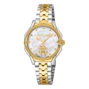 Stalen Analoge Horloge met Stalen Band Roberto Cavalli , Yellow , Dame...