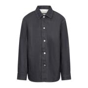 Blauwe Denim Klassieke Overhemd Jil Sander , Blue , Heren