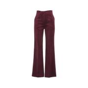 Rode Flared Corduroy Broek 8PM , Red , Dames