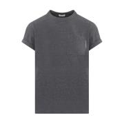 Grijze Katoenen T-shirt Ronde Hals Brunello Cucinelli , Gray , Dames