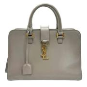 Pre-owned Leather handbags Yves Saint Laurent Vintage , Gray , Dames