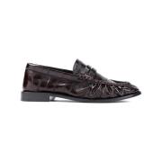 Bruine Leren Loafers voor Vrouwen Saint Laurent , Brown , Dames