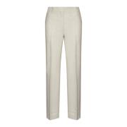 Beige Relaxte Broek met Gestreken Plooi TotêMe , Gray , Dames