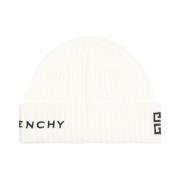 Witte Wol Beanie Hoed Givenchy , White , Unisex