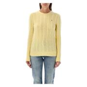 Gele Cable Knit Trui Herfst Ralph Lauren , Yellow , Dames