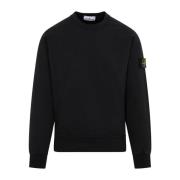 Zwarte Katoenen Crewneck Sweatshirt Aw24 Stone Island , Black , Heren