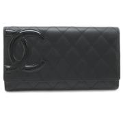 Pre-owned Leather wallets Chanel Vintage , Black , Dames