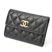 Pre-owned Leather wallets Chanel Vintage , Black , Dames