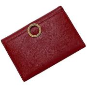 Pre-owned Leather wallets Bvlgari Vintage , Red , Dames