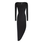 Elegante Zwarte Jurk met Sweetheart Hals Norma Kamali , Black , Dames