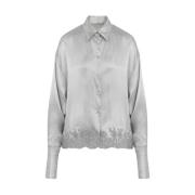 Elegante Grijze Shirt met Kant Ermanno Scervino , Gray , Dames