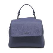 Blauwe Leren Handtas Sveva Soft Mini Orciani , Blue , Dames