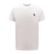 Wit Crew-neck T-shirt Korte mouw Burberry , White , Heren