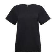 Zwart Crew Neck T-shirt met Flare Mouwen TotêMe , Black , Dames