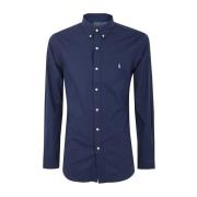 Navy Gestreept Slim Fit Overhemd Ralph Lauren , Blue , Heren