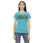 Stijlvol lichtblauw T-shirt met korte mouwen Trussardi , Blue , Dames