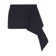 Navy Blue Asymmetrische Mini Rok Prada , Blue , Dames