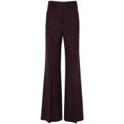 Getailleerde Twill Broek Rechte Pijp Victoria Beckham , Brown , Dames