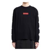 Zwarte Ronde Hals Grafische Print Sweater Undercover , Black , Heren