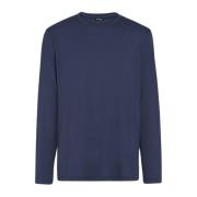 Zachte Katoenen T-shirt met Lange Mouwen Kiton , Blue , Heren