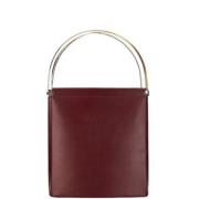 Pre-owned Leather handbags Cartier Vintage , Red , Dames