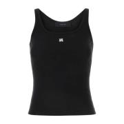 Stretch Katoenen Tanktop Amiri , Black , Dames