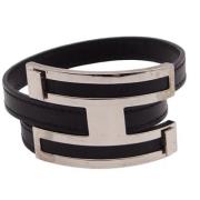 Pre-owned Leather bracelets Hermès Vintage , Black , Dames