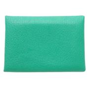 Pre-owned Leather wallets Hermès Vintage , Green , Dames