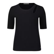 Cut-Outs Ronde Hals Shirt Betty & Co , Black , Dames