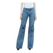 Open Knie Jeans met Knoopsluiting Coperni , Blue , Dames