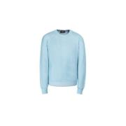 Sea Island Cotton Crew Neck Sweater Moorer , Blue , Heren