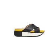 Platform Sandalen met Gevlochten Banden Cerruti 1881 , Black , Dames