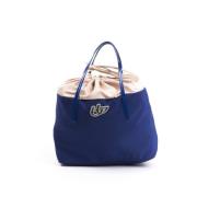 Blauwe Stoffen Shopper Tote met Patentaccenten Byblos , Blue , Dames