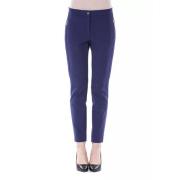 Blauwe Slim Fit Broek met Ritszakken Byblos , Blue , Dames