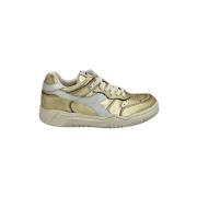 Metallic Sneaker - Gouden Distressed Effect Diadora , Yellow , Heren