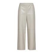 Luciana Ecru Imitatie Leren Broek Max Mara , Beige , Dames