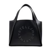 Zwarte Studs Logo Tote Tas Stella McCartney , Black , Dames