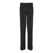 Geplooide grain de poudre-broek Balmain , Black , Heren