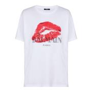 Relaxed T-shirt met Kus print Balmain , White , Heren