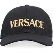 Verstelbare Logo Baseballpet Versace , Black , Heren